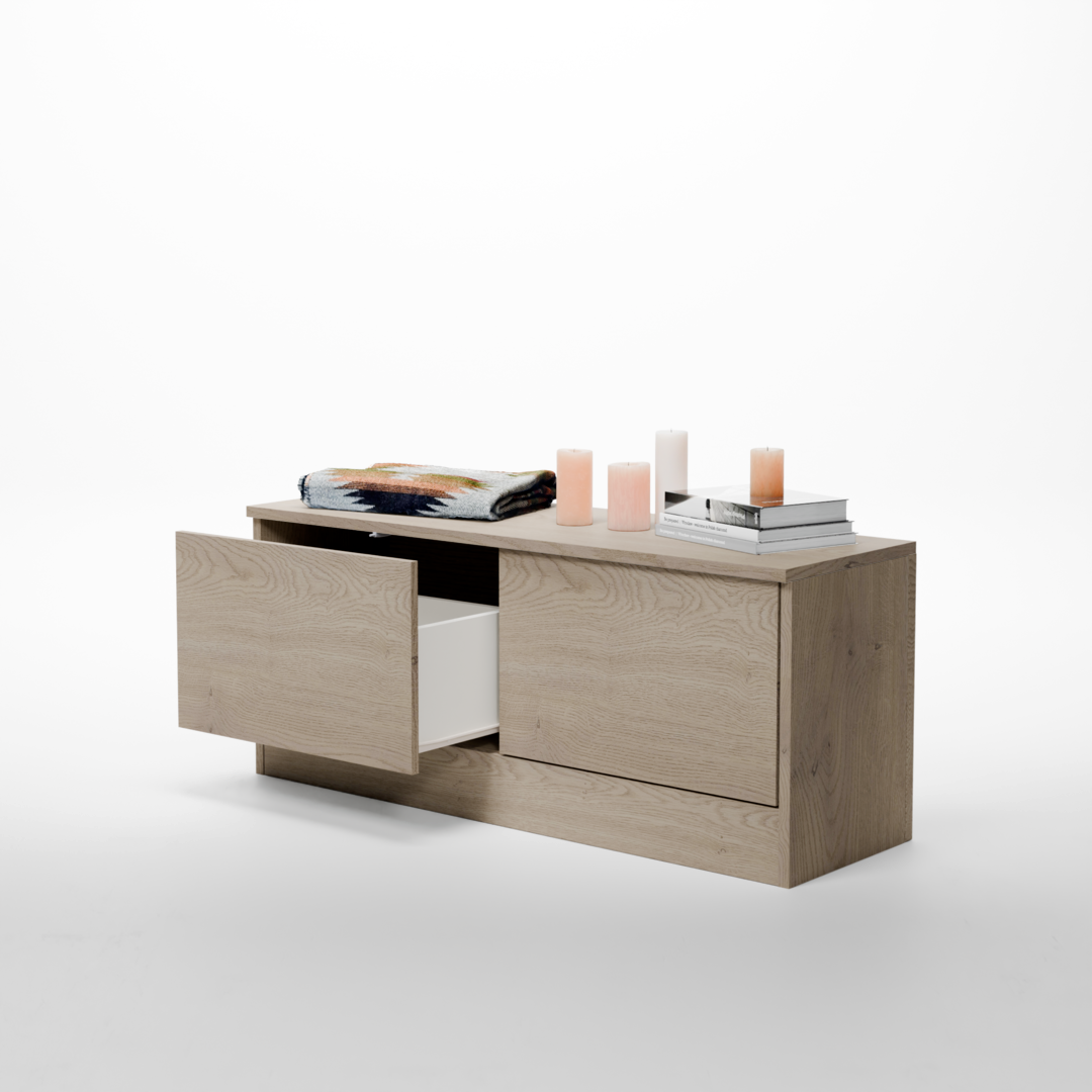 Banco cajonera Verona a medida Roble Cotta